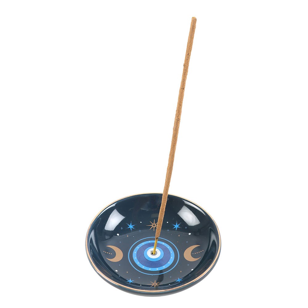 Celestial Protective Eye Incense Stick Holder on wooden table