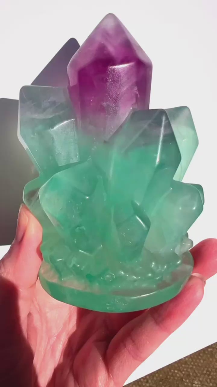 Fluorite Cluster Carving