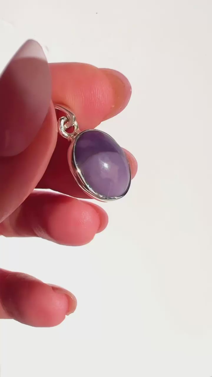 Sterling Silver Tiffany Stone Oval Pendant