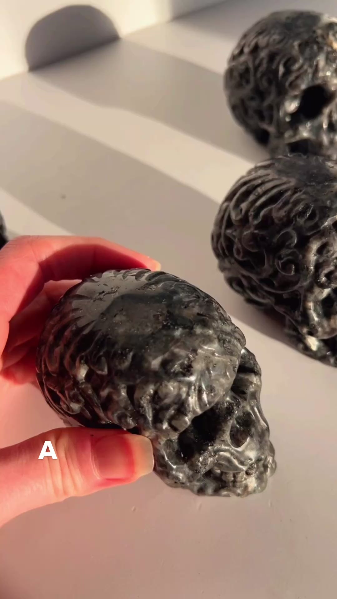 Larvikite Skull Carving | A | 0.48kg