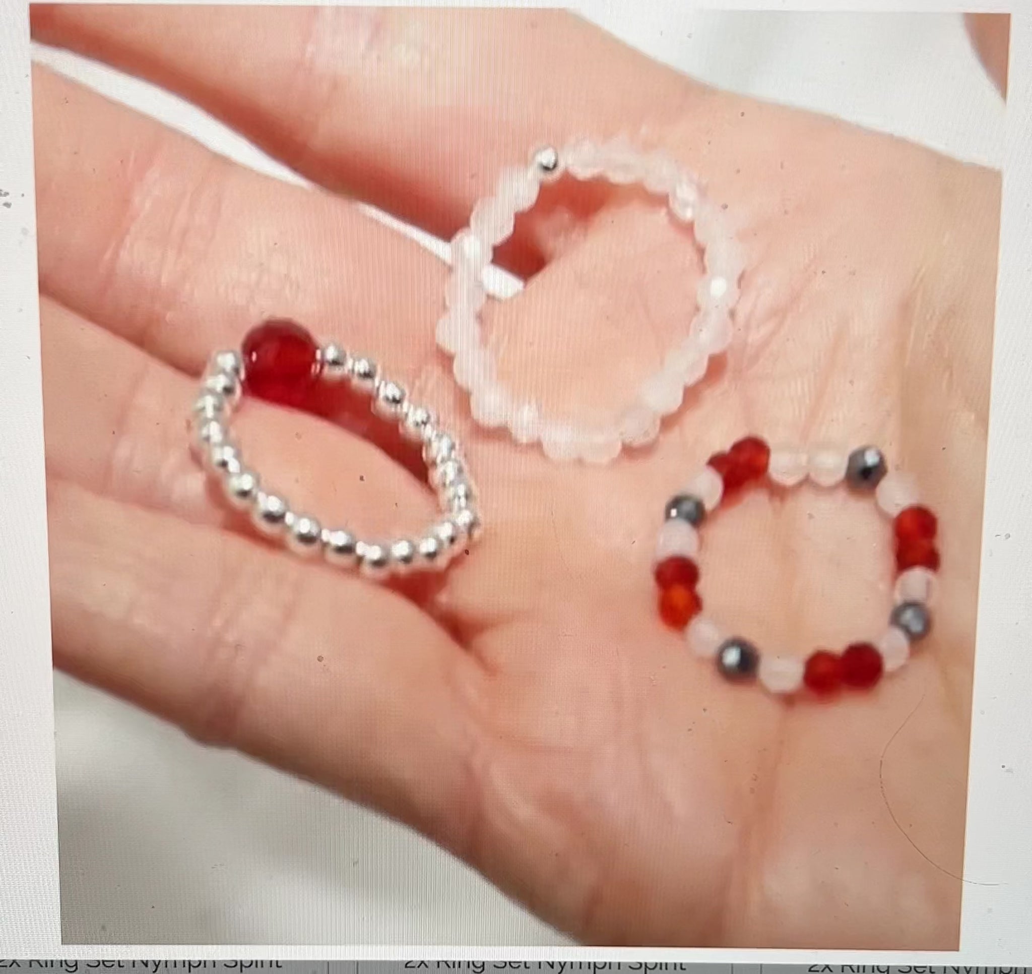 Love and Flame Gemstone Ring Set - Loved By The Moon 