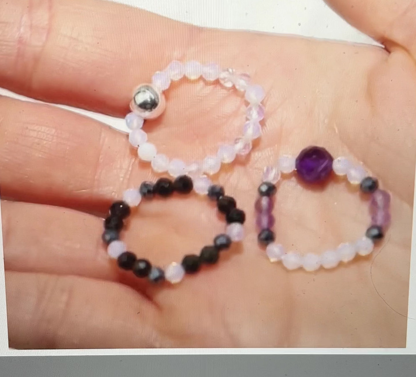 Full Moon Gemstone Ring Set
